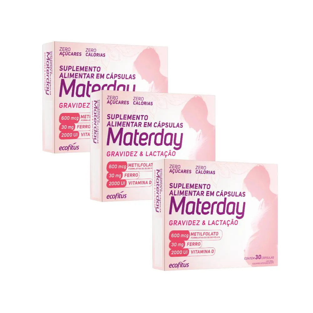 Kit 3 Materday Gravidez &amp; Lactação 30caps - Ecofitus