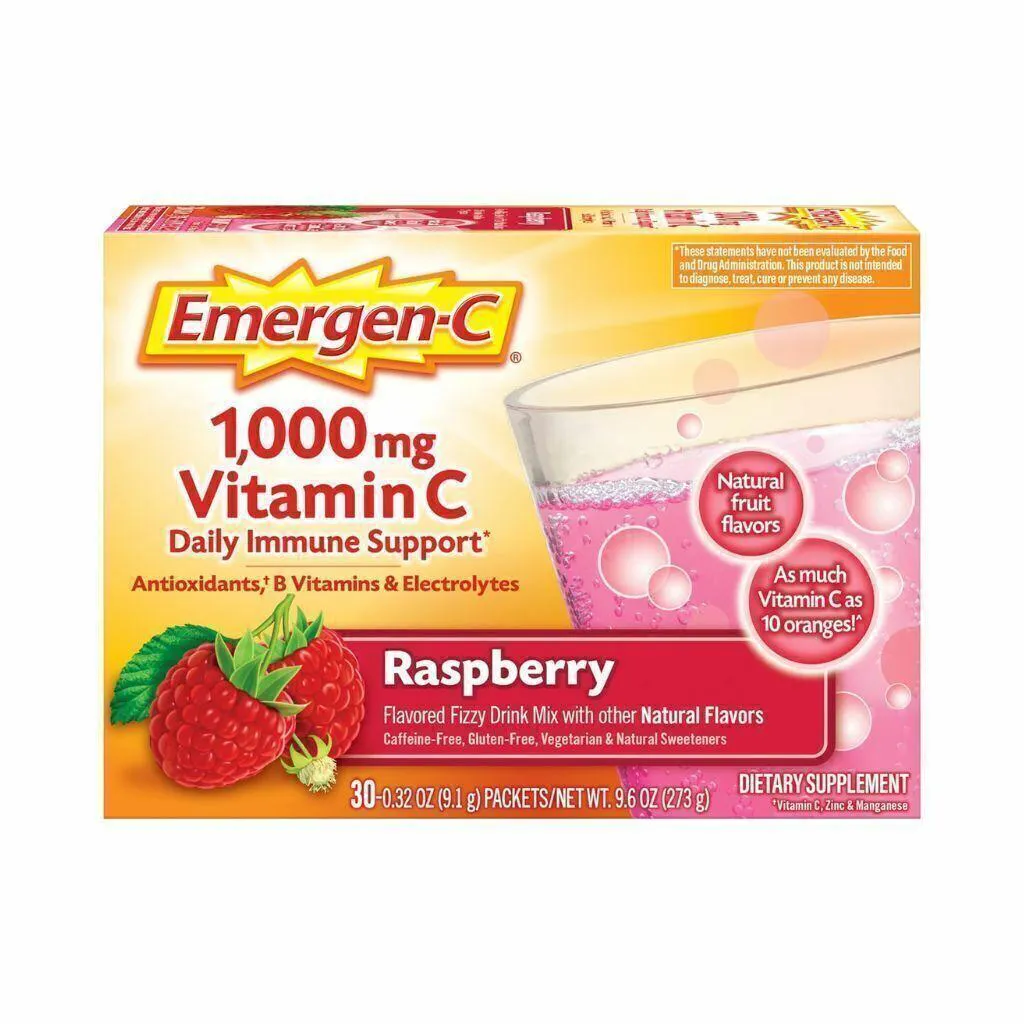 Emergen-c 1000mg Vitamina C Rasberry com 30 Saches