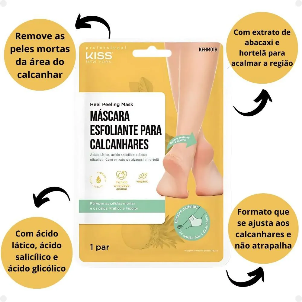 Máscara Esfoliante para Calcanhares Kiss New York Kehm01b