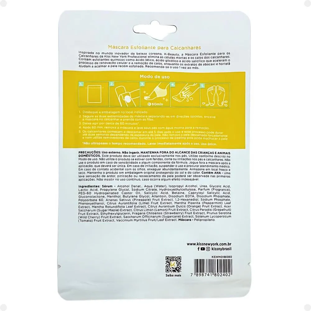 Máscara Esfoliante para Calcanhares Kiss New York Kehm01b