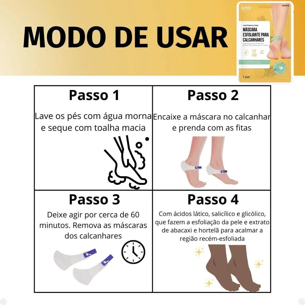Máscara Esfoliante para Calcanhares Kiss New York Kehm01b