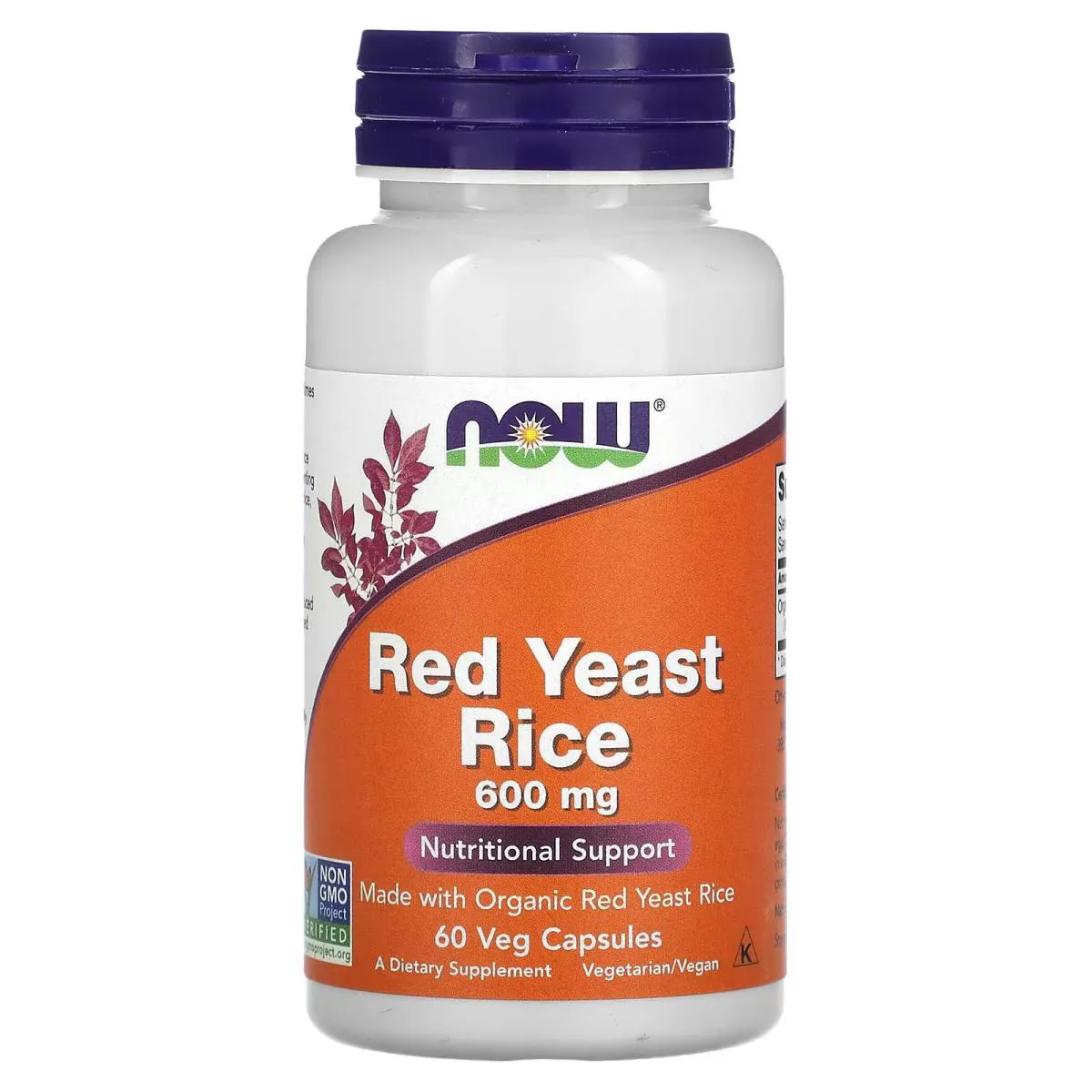 Arroz de Levedura Vermelha 600 Mg 60 Capsulas - Now Foods