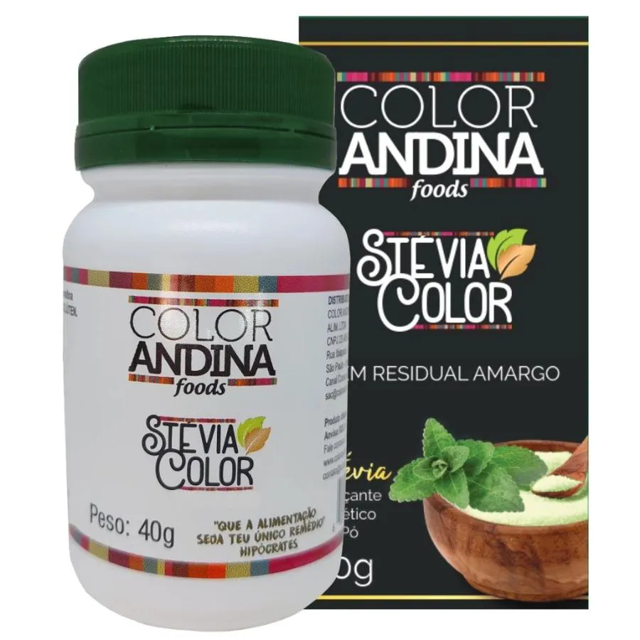 Adoçante Stévia Color Andina 40g - sem Sabor Residual Amargo