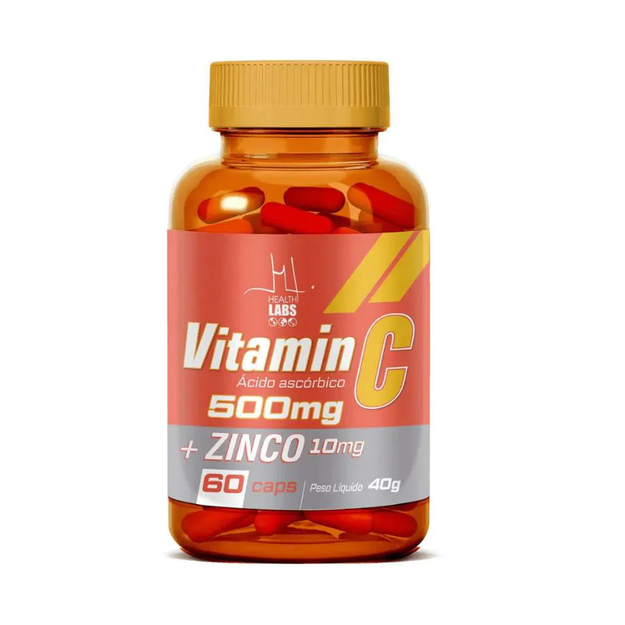 Vitamina C 500mg Zinco 60 cápsulas - Health Labs