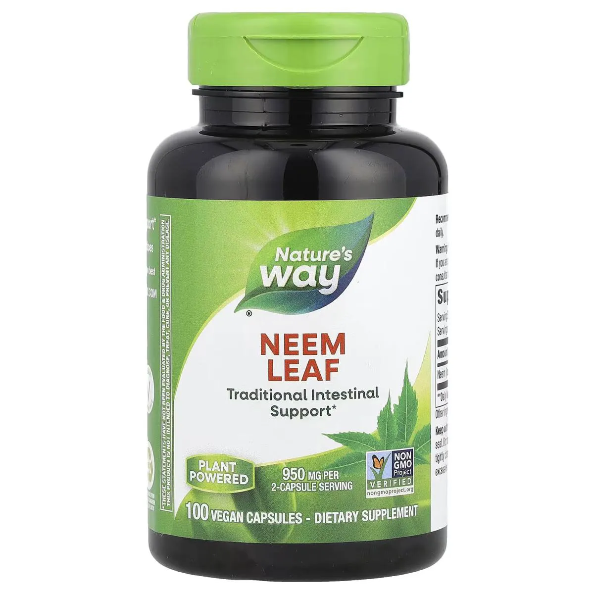 Folha de Neem 950mg 100 Cápsulas Veganas (475 Mg Cápsula) - Nature's Way