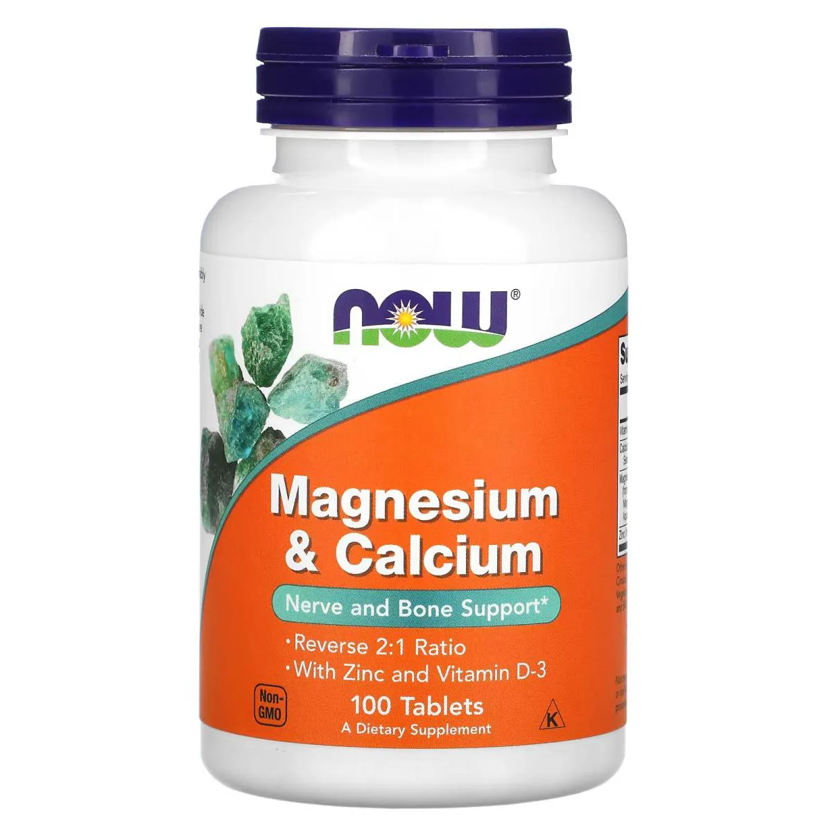 Magnesio 800mg e Calcio 400mg 100 Tabletes - Now Foods