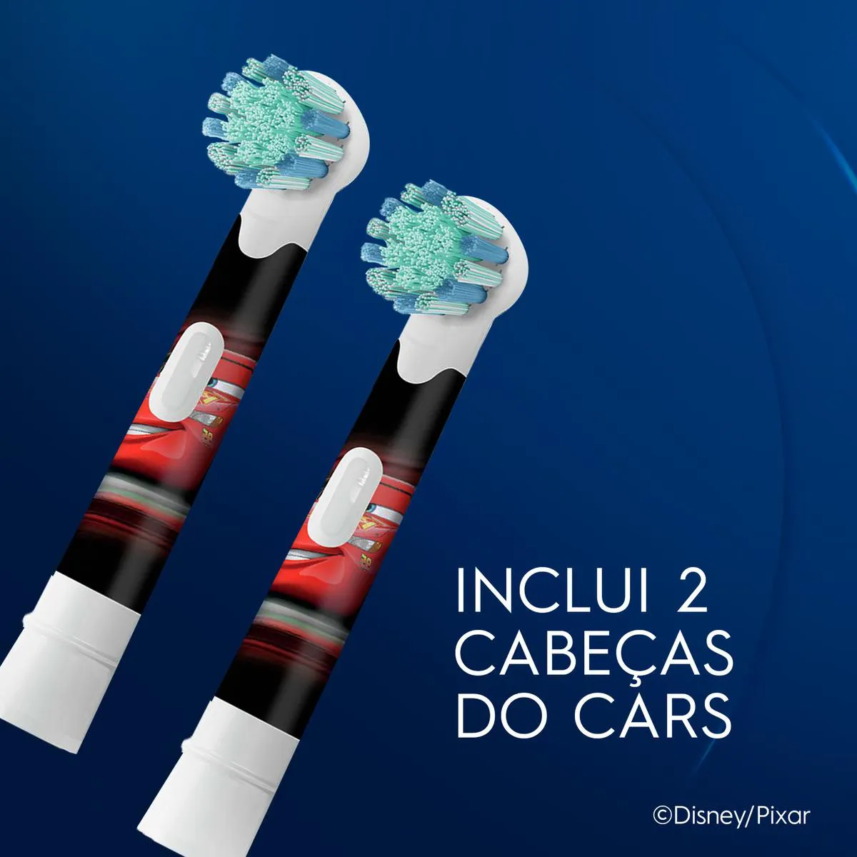 Refil Escova de Dente Elétrica Infantil Oral-B Disney Pixar Carros 2 Unidades