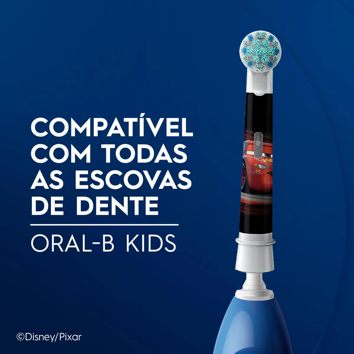 Refil Escova de Dente Elétrica Infantil Oral-B Disney Pixar Carros 2 Unidades