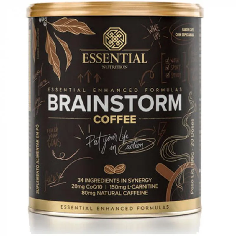 Brainstorm Coffee com Coq10 + Tcm - Café com Especiarias - 186g - Essential Nutrition