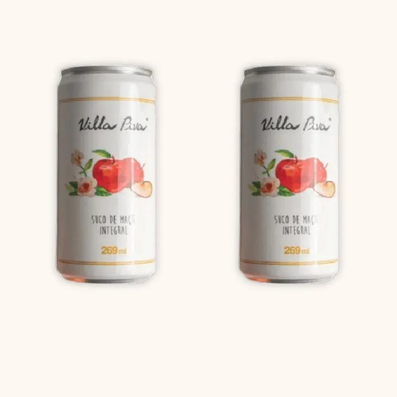 Kit 2x: Suco de Maçã Integral Sem Açúcar Lata Villa Piva 269ml