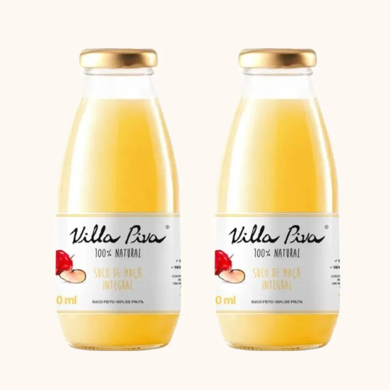 Kit 2x: Suco de Maçã Integral Sem Açúcar Villa Piva 300ml