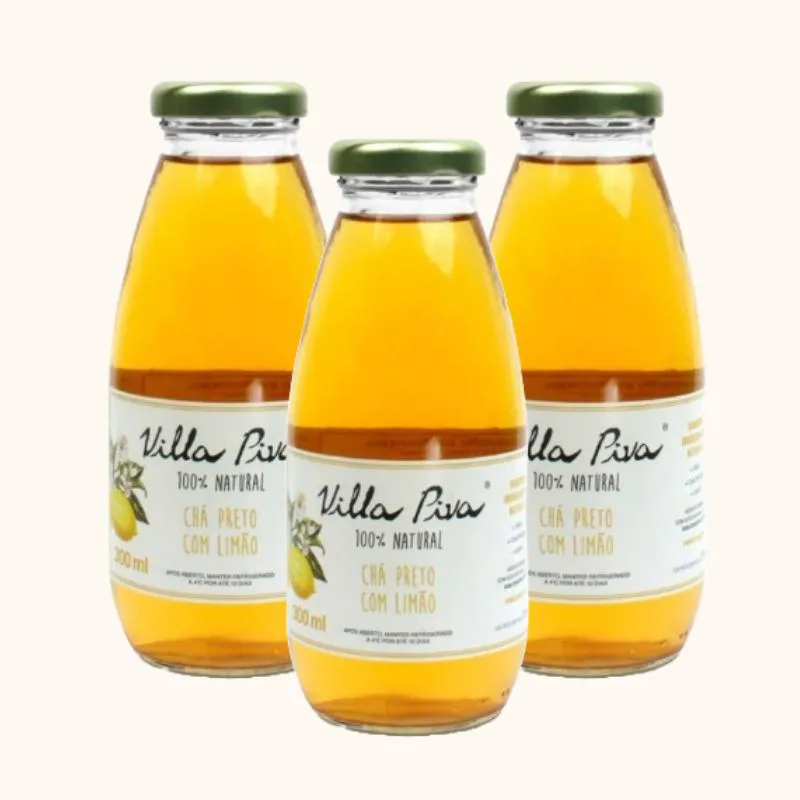 Kit 3x: Chá Preto com Limão Sem Açúcar Villa Piva 300ml