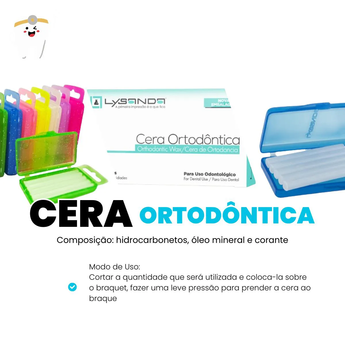 Cera Ortodôntica para Aparelho Proteção Labios 50 Bastões