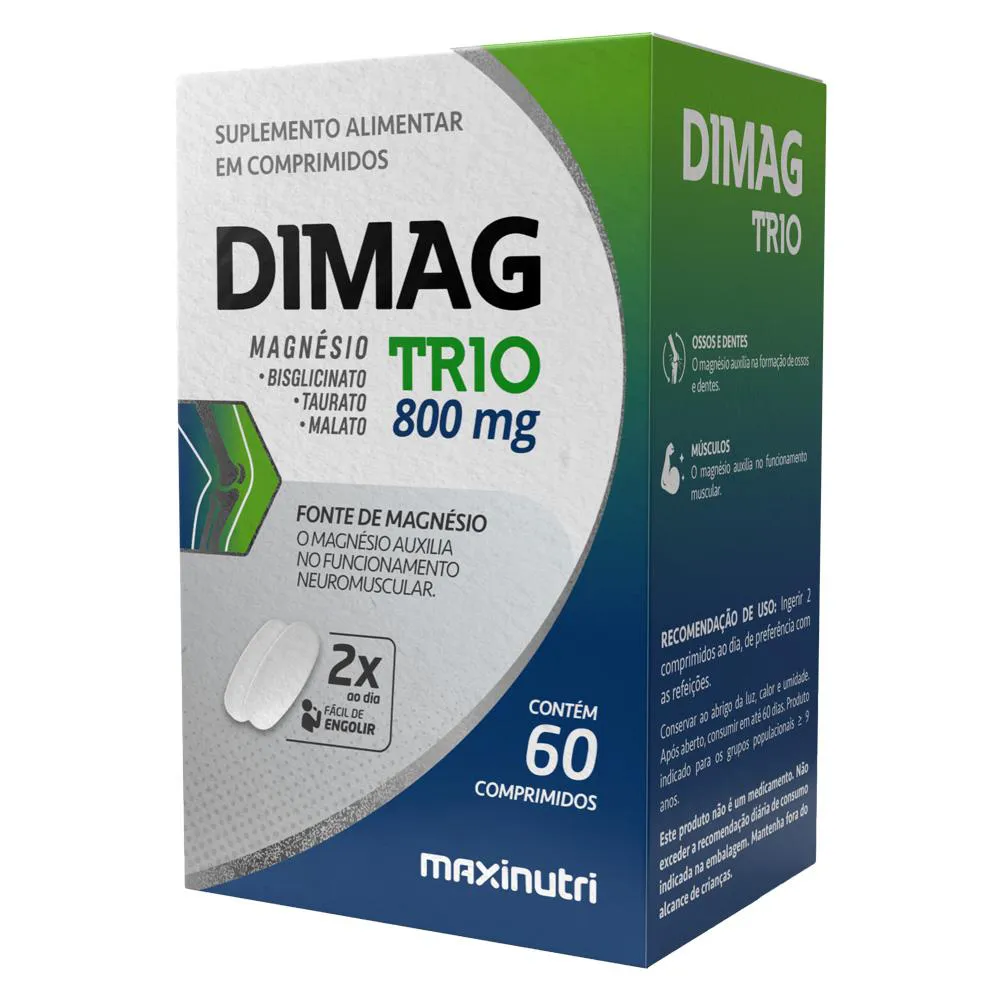 Dimag Trio Magnésio Bisglicinato Taurato E Malato 60 cápsulas Maxinutri