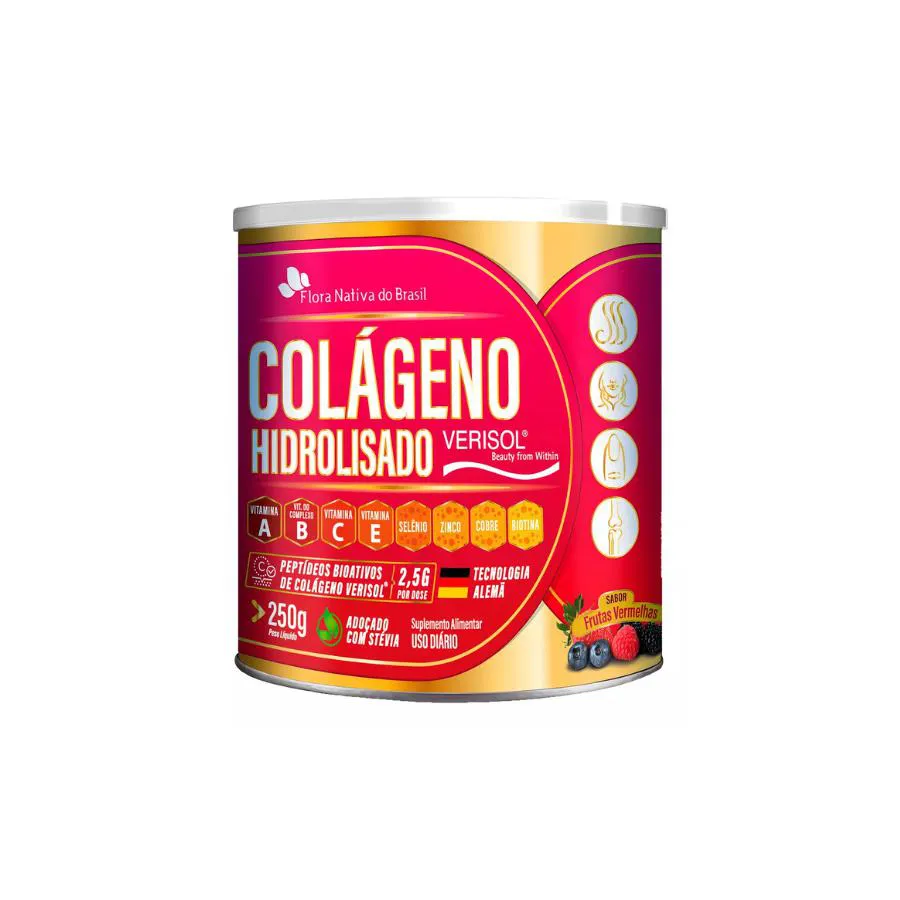 Colágeno Verisol Frutas Vermelhas 250g - Flora Nativa