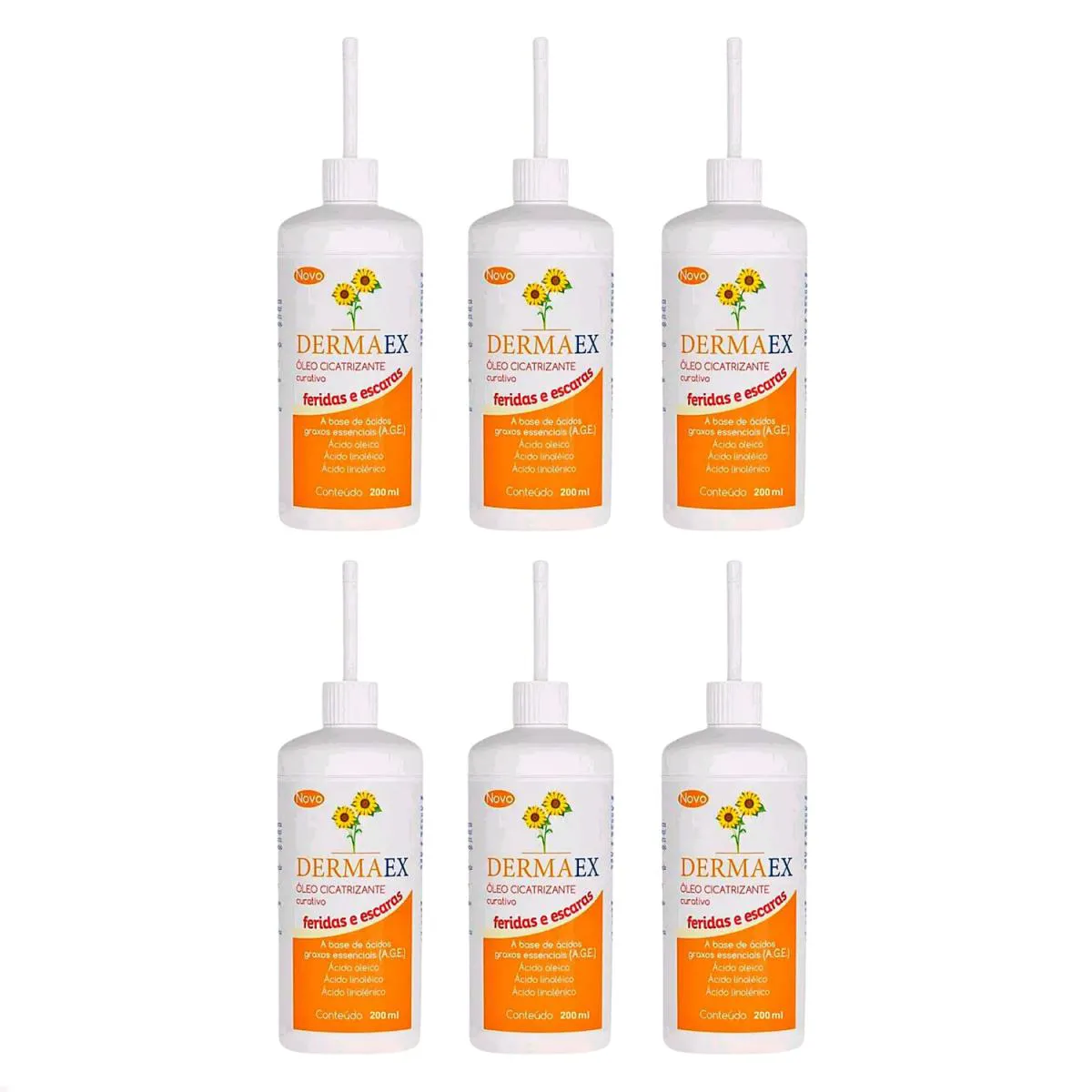 Kit com 6 - Óleo de Girassol Cicatrizante Dermaex 200Ml