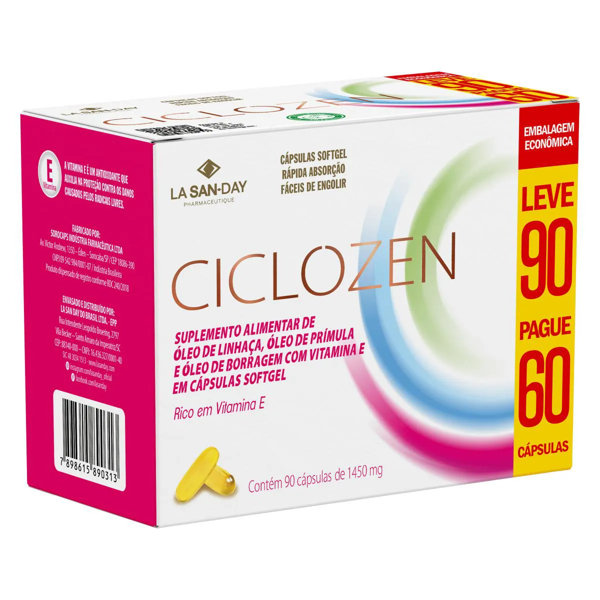 Ciclozen - 90 cápsulas - La San Day