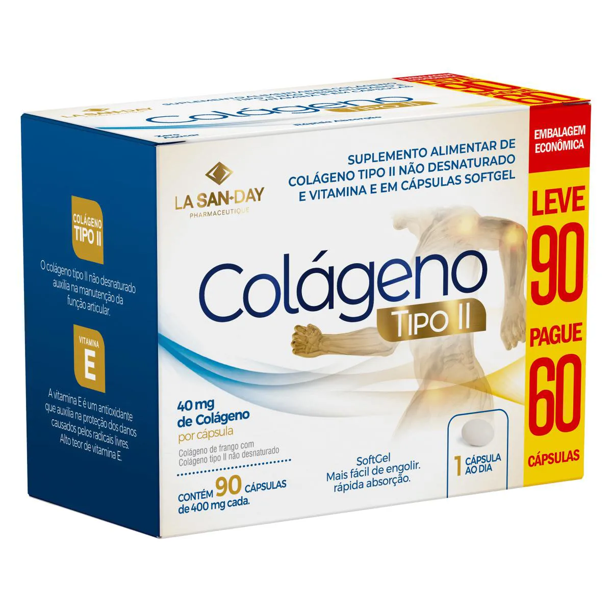 Colágeno Tipo 2 - 90 cápsulas - La San Day