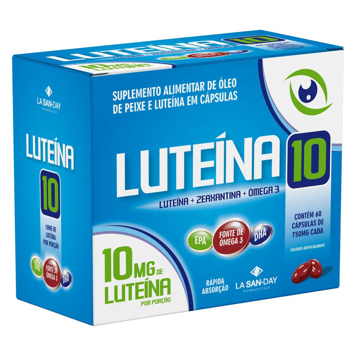Luteína + Ômega 3 - 60 cápsulas - La San Day