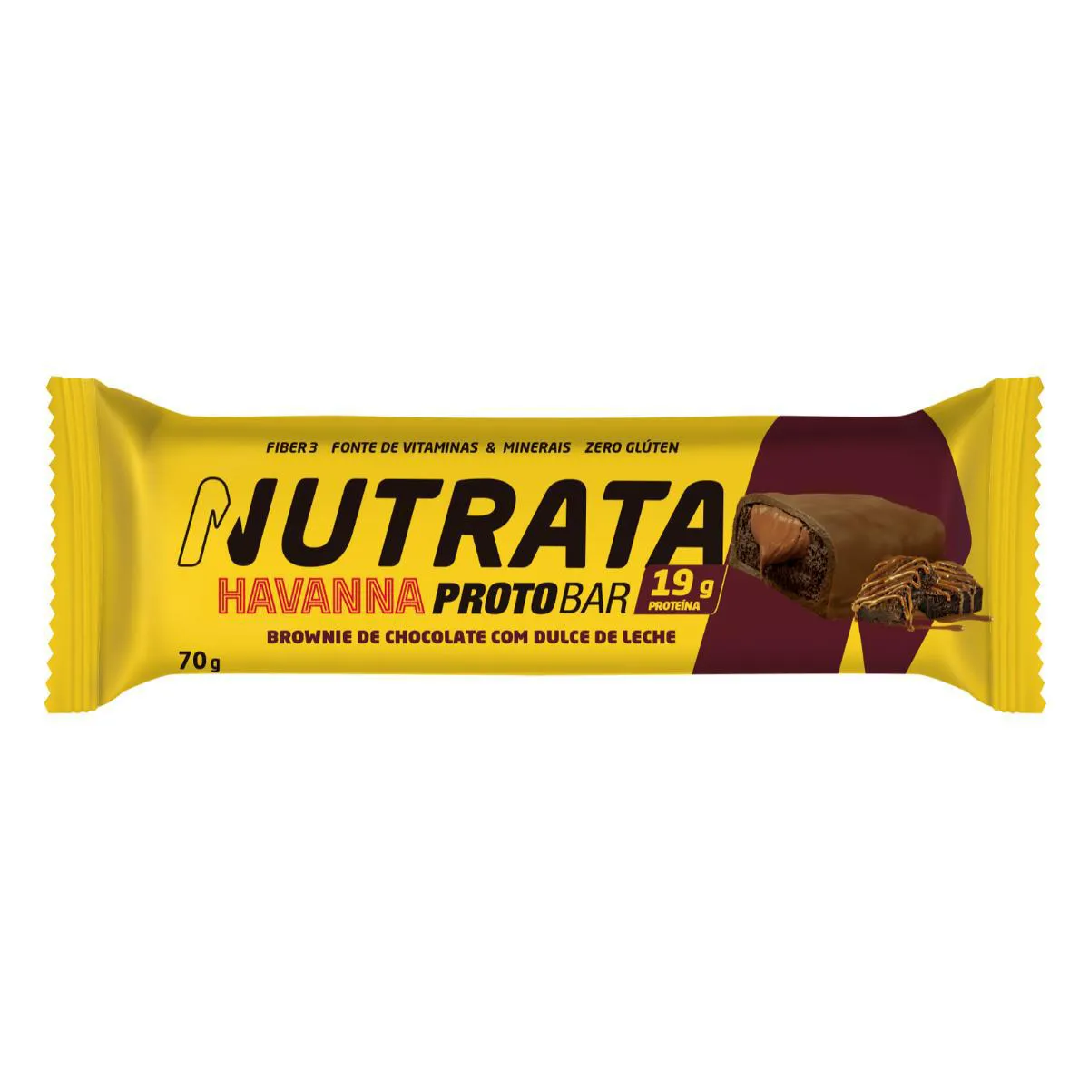 Barra de Proteína Nutrata ProtoBar Brownie de Chocolate com Doce de Leite Havanna 70g