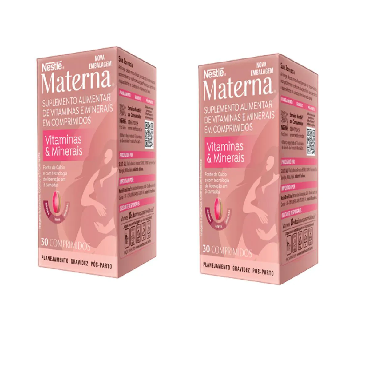Kit 2 Suplemento Vitamina e Minerais Materna 30 Cpr – Nestlé