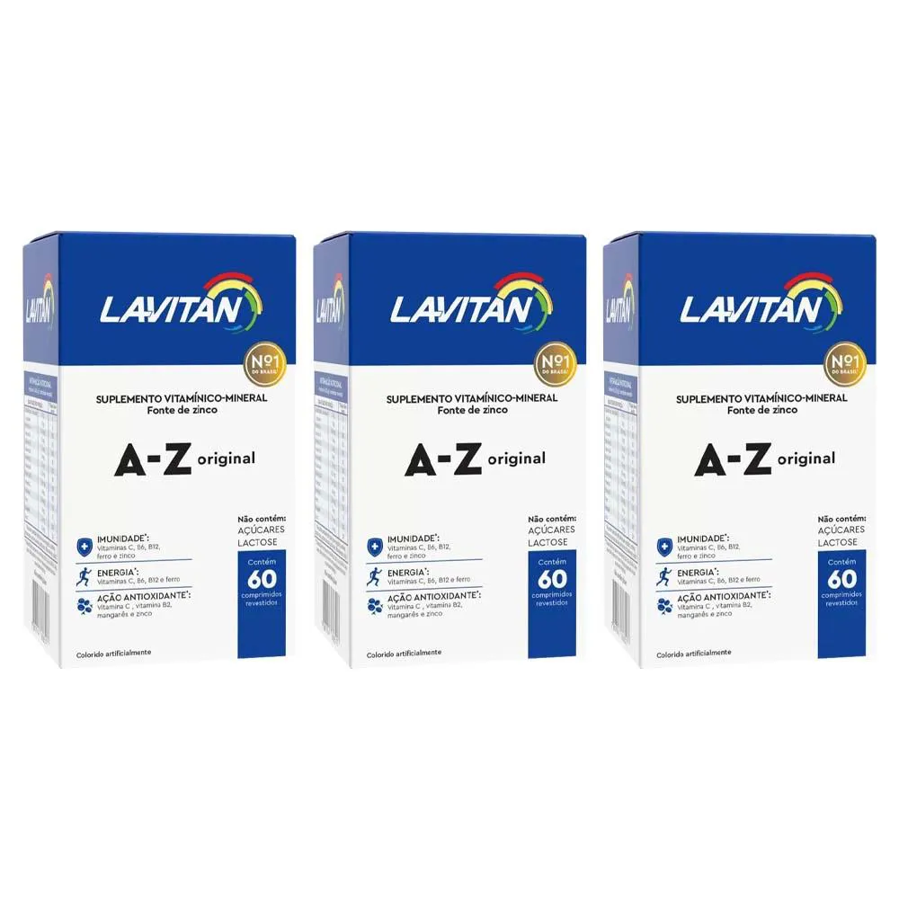 Kit 3 Lavitan A-z Homem 60 cápsulas - Cimed