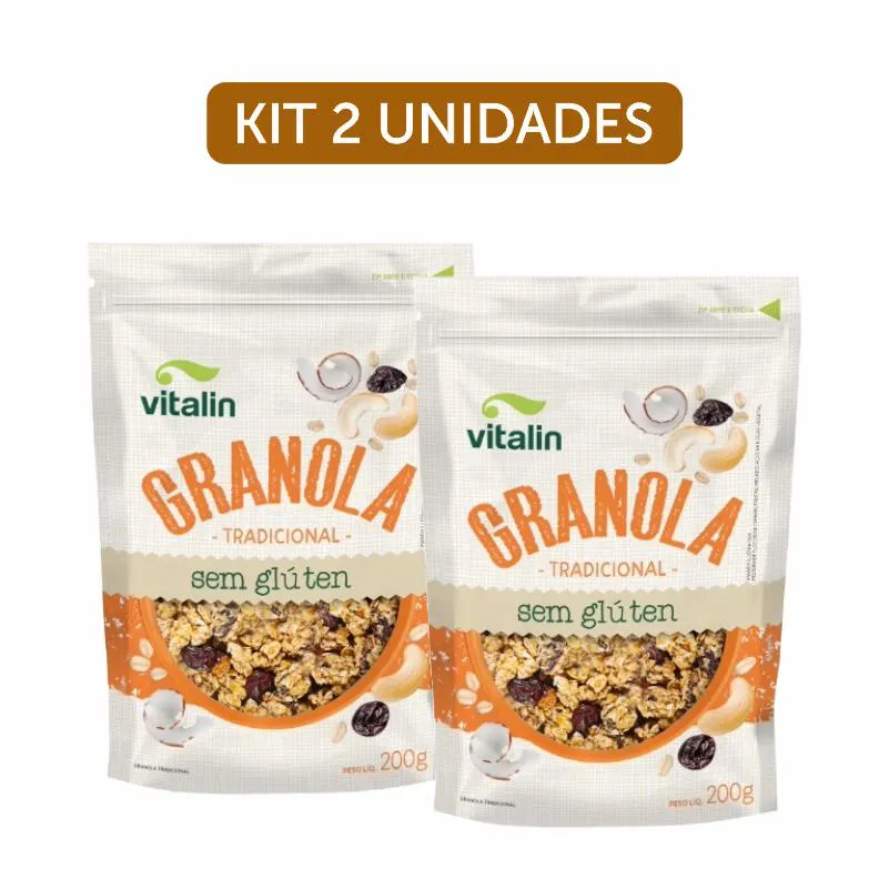 Kit 2X: Granola Tradicional sem Glúten Vitalin 200G