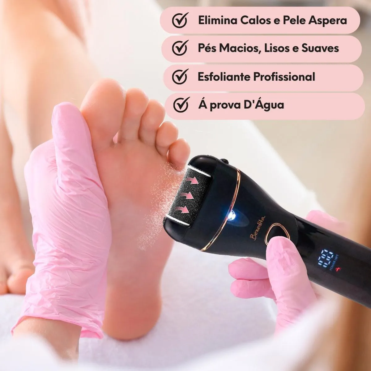 Lixa Elétrica Pés Pedicuro Removedor Calos E Rachaduras + Creme Esfoliante