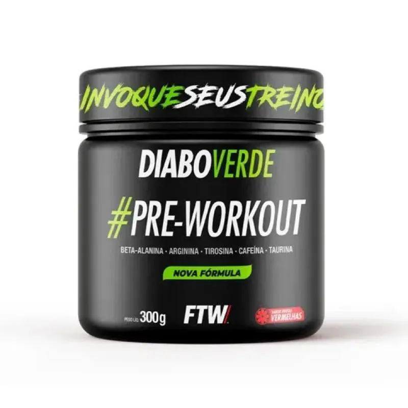 DIABO VERDE PRE-WORKOUT (300G) - SABOR: FRUTAS VERMELHAS