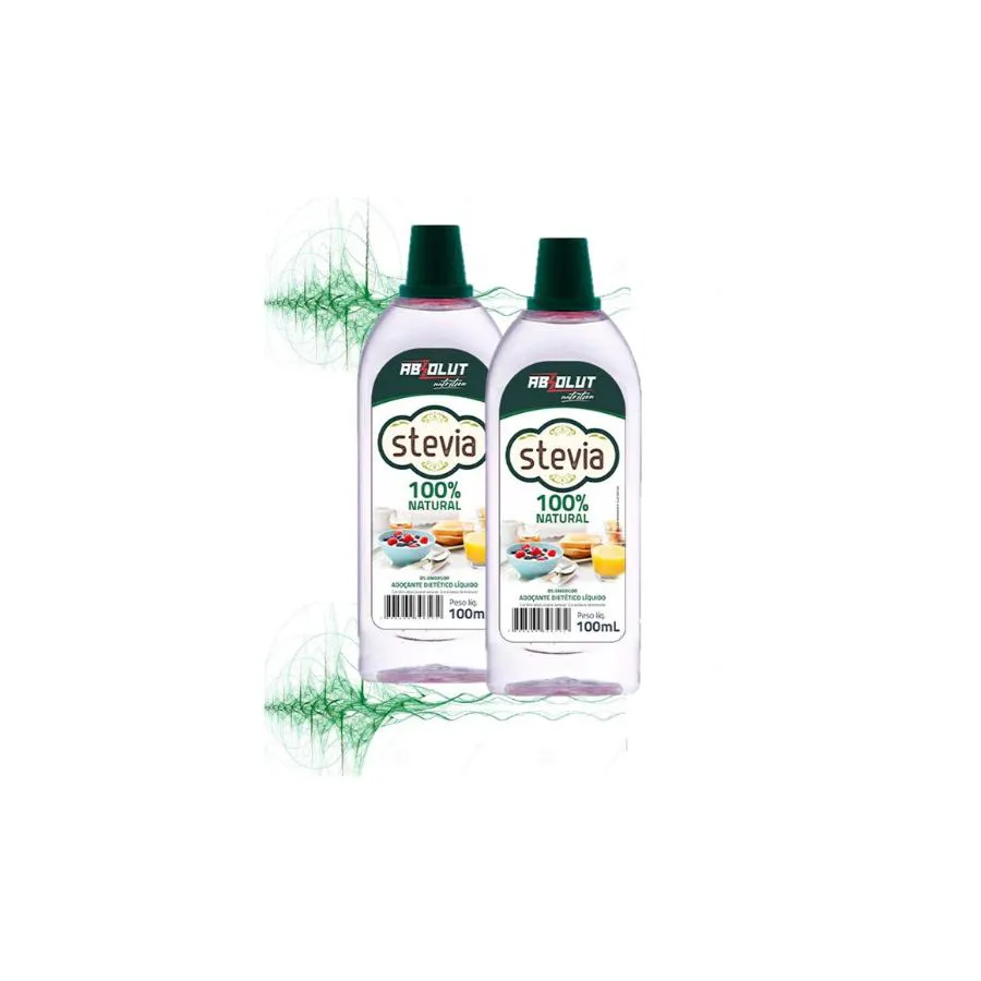 Kit 2 Adoçante Stevia 100ml 100% Natural Não Amarga Vegano