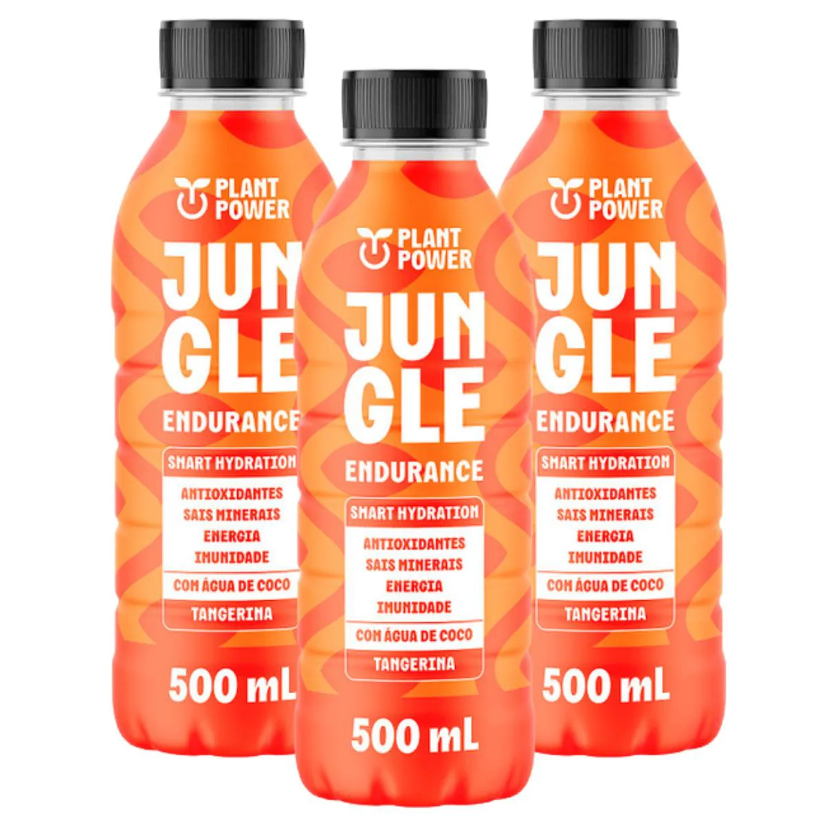3x Isotônico Jungle Endurance Plant Power Tangerina 500ml