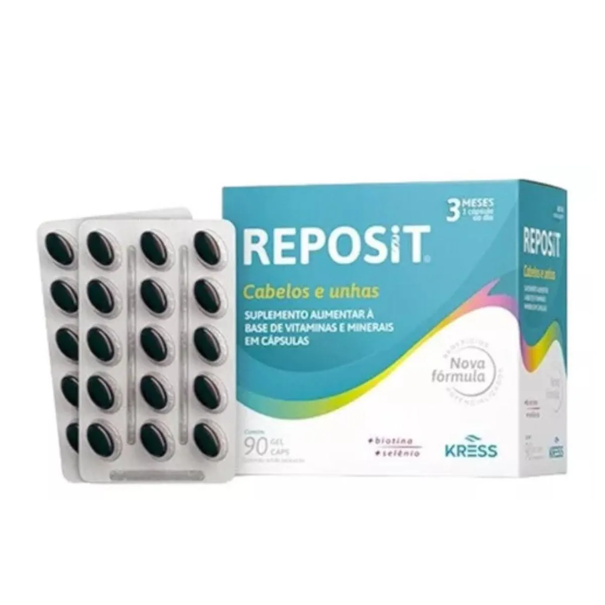 Suplemento Alimentar Reposit Cabelos e Unhas Kress - 90Cps