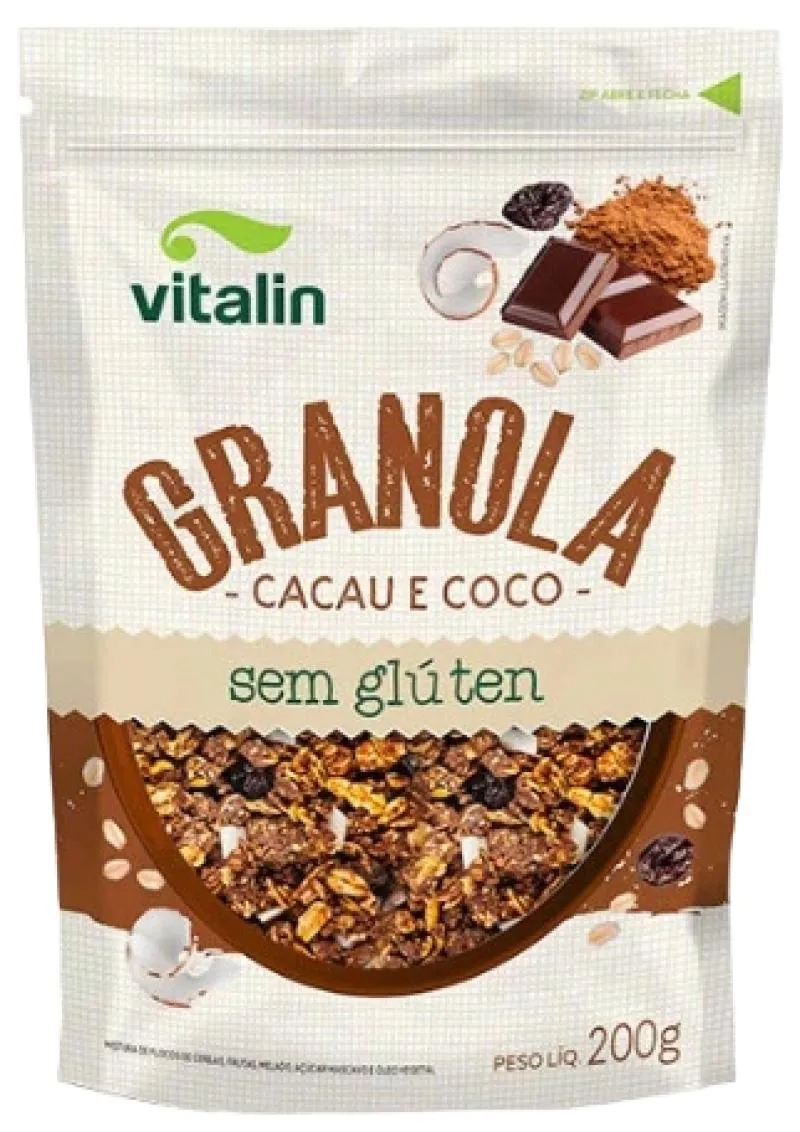 Granola Cacau e Coco Sem Glúten Vitalin 200g