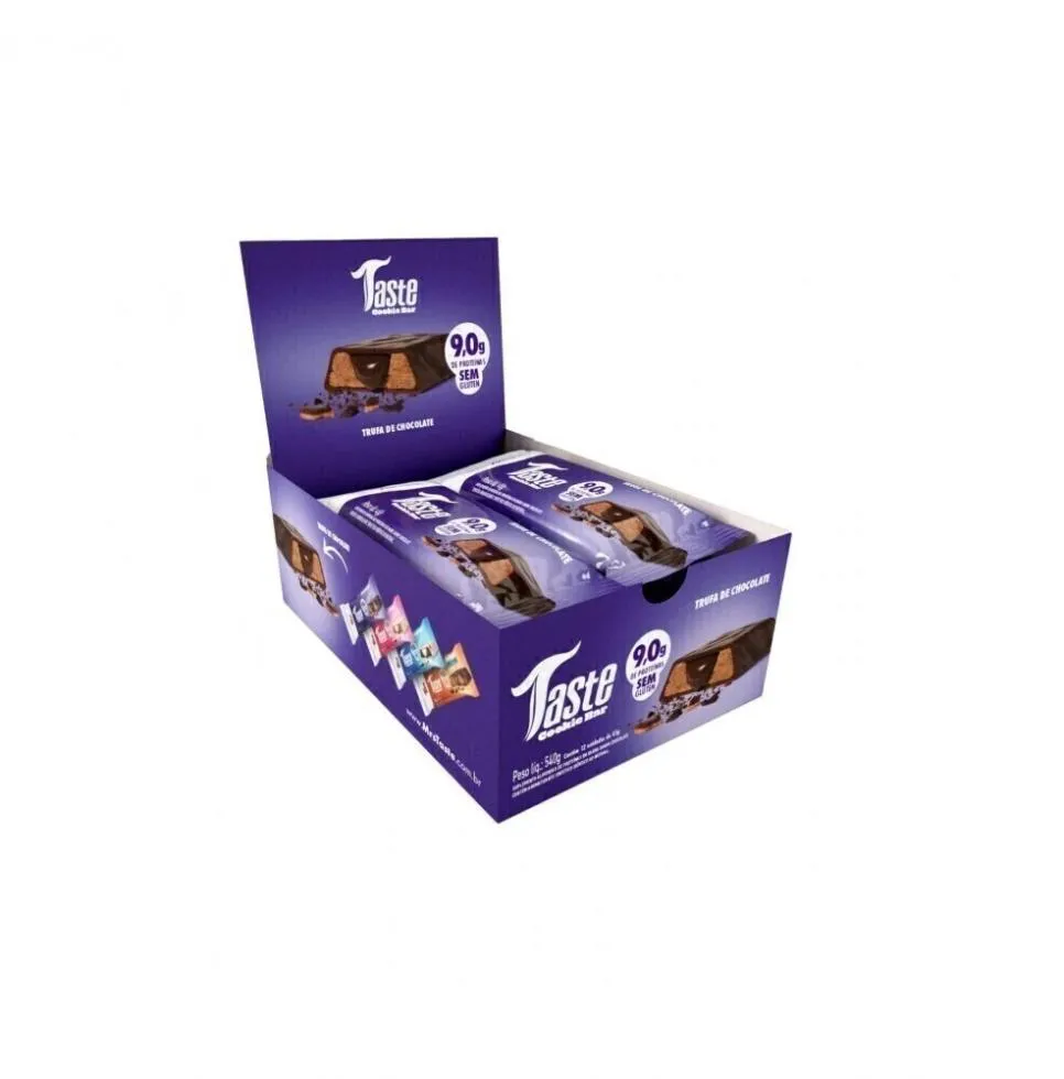 Taste Cookie Bar Display (12 unidades 45G) - Sabor: Trufa de Chocolate