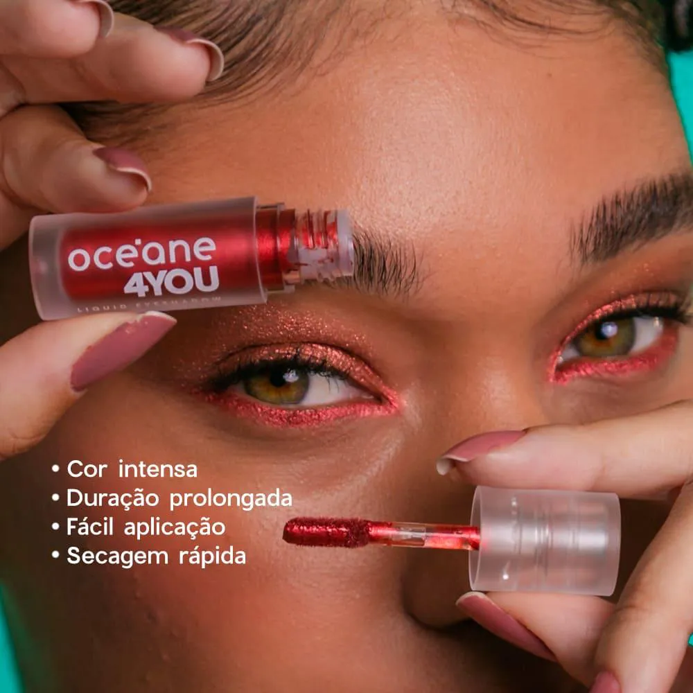 Sombra Líquida Vermelha - Liquid Eyeshadow Lover 4you 2g