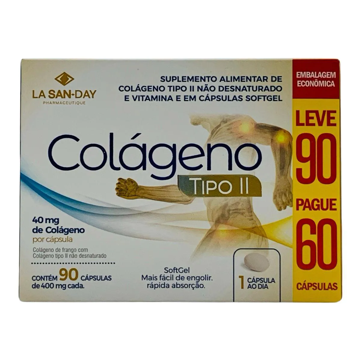 Colday T2 Colágeno Tipo 2 90 cápsulas Softgel La San Day