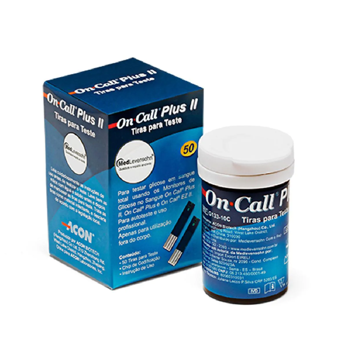 Tiras para Teste de Glicemia On Call Plus II Frasco 50 Unidades