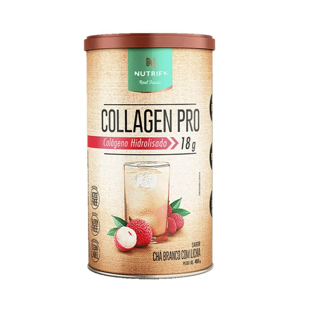 Nutrify Collagenpro Chá Branco/Lichia Colágeno Hidrolisado 450G