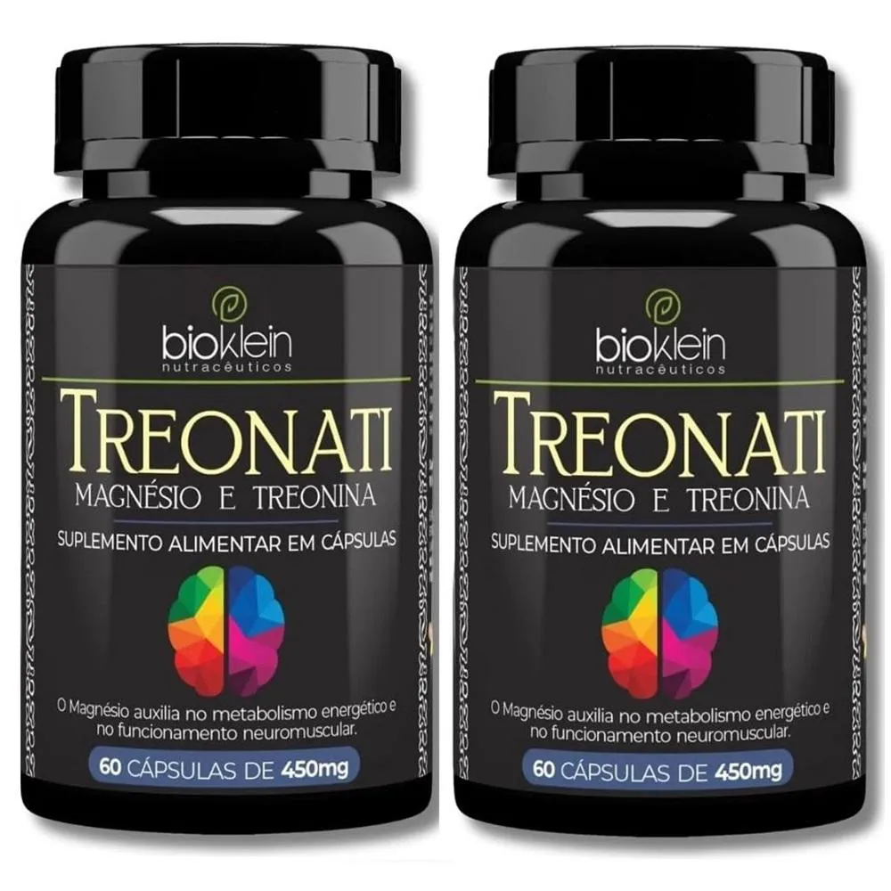 Kit 02 Treonati (magnesio e Treonina) 450 Mg 60 cápsulas Bioklein