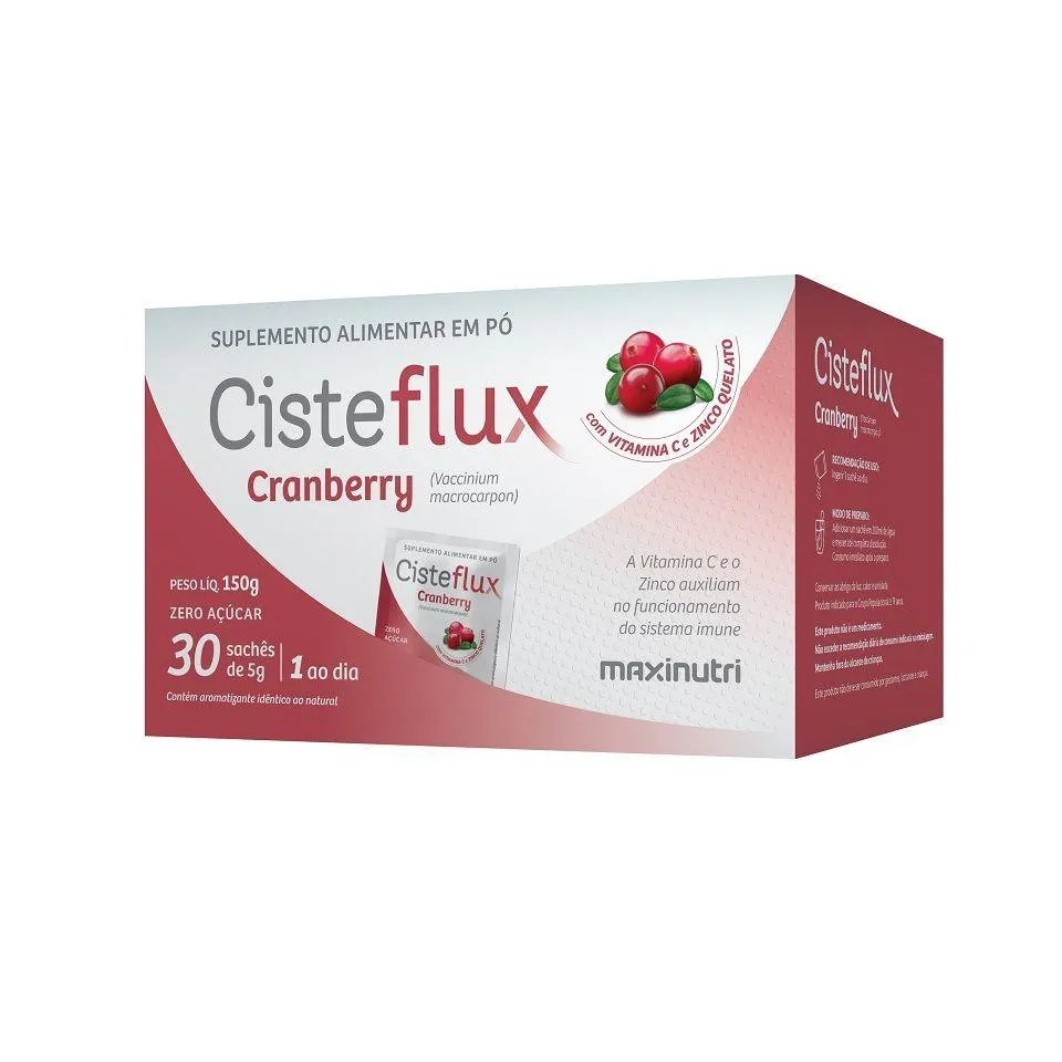 Cisteflux Cranberry Display (30 Sachês de 5g) - Maxinutri