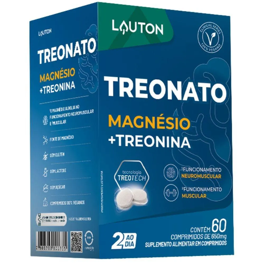 Treonato ( Magnésio e Treonina ) 60 comprimidos - Lauton