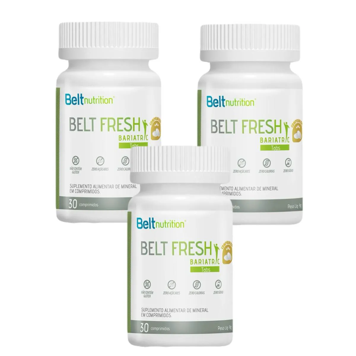 3x Belt Fresh Bariatric Tabs - 30 comprimidos - Belt Nutrition sem Sabor