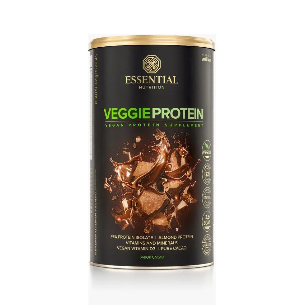 Veggie Protein 100% Vegetal Lata - Sabor: Cacau (455g)