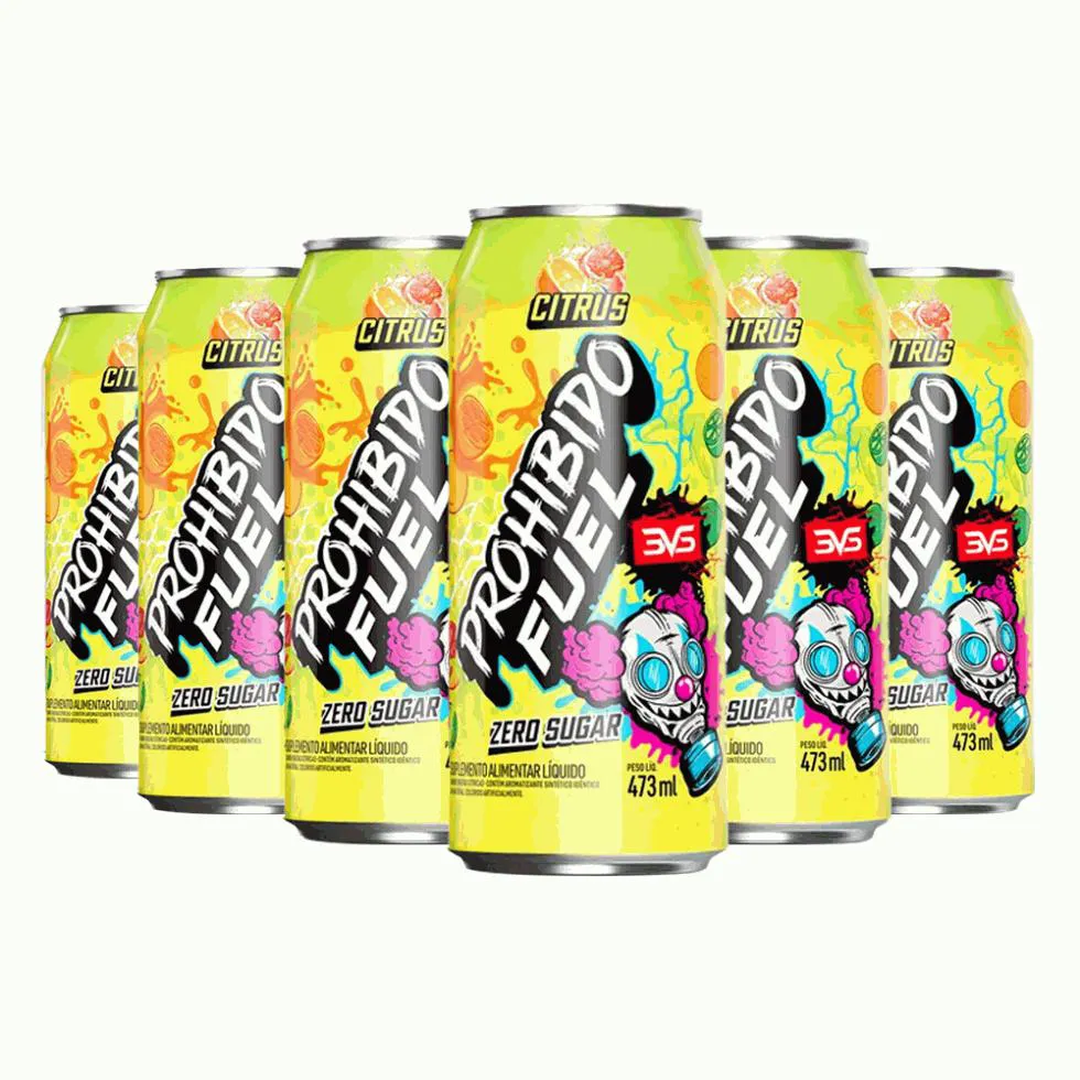 Prohibido Fuel Pré-treino Drink Pack (6 Unid. de 473ml) - Sabor: Citrus