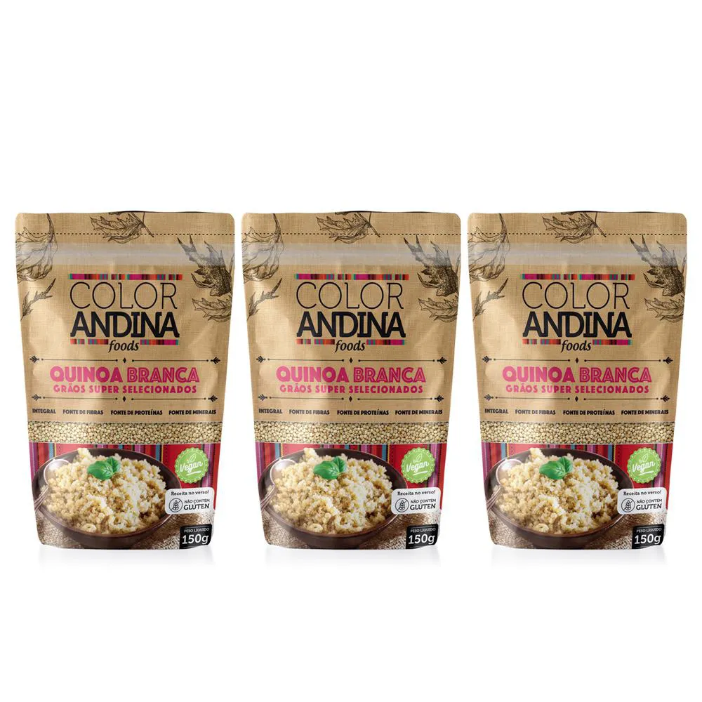 QUINOA REAL BRANCA - COLOR ANDINA FOOD 0,150G - 03 UNIDS