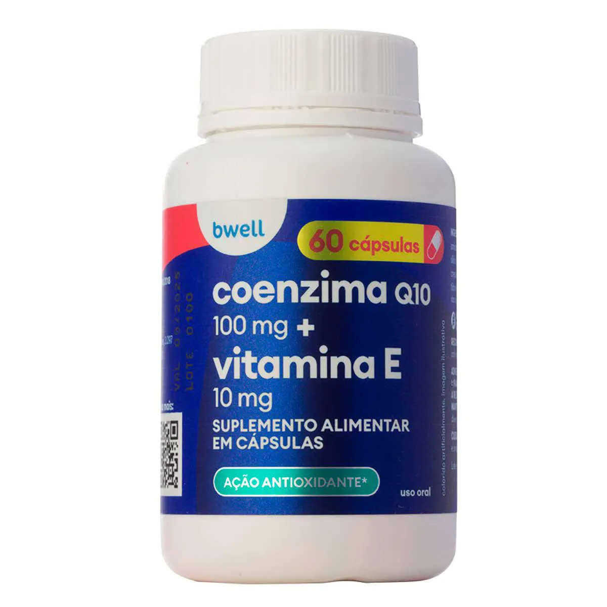 Coenzima Q10 100mg + Vitamina E 10mg bwell 60 Cápsulas