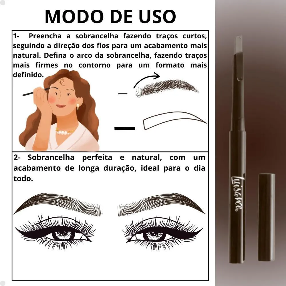 Lápis Retrátil para Sobrancelha Luisance 365 Castanho Escuro Hipoalergênico L5219