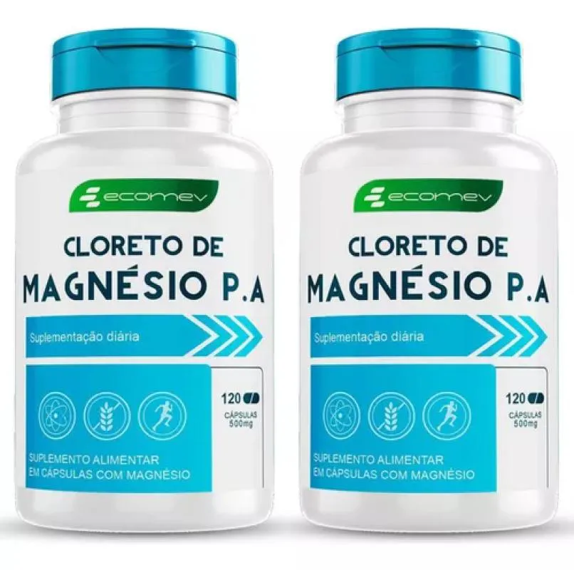 2x Cloreto de Magnesio Pa 500mg 120 cápsulas Ecomev