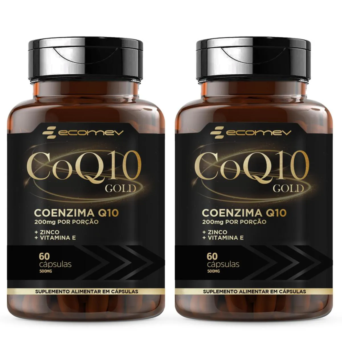 2x Coenzima Q10 200mg com Vit e e Zinco 60 cápsulas Ecomev