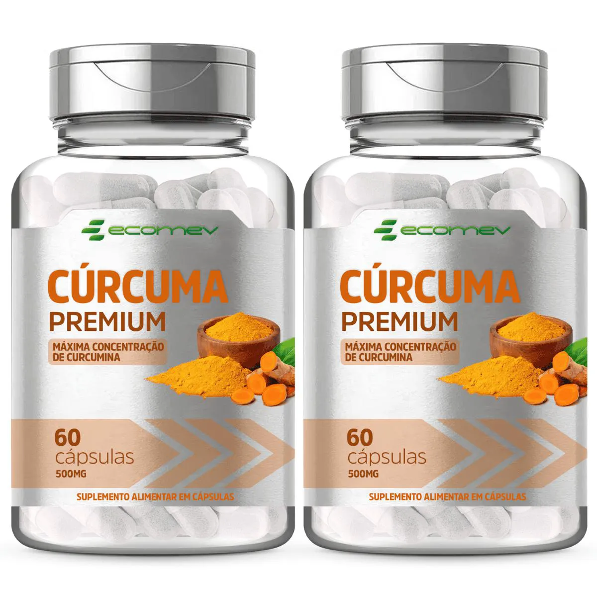 2x Curcuma 500mg 60 cápsulas Ecomev